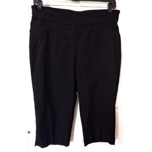 Ruby Rd 16 Black Pull-On Cropped Pants New No Tags 19.5" Inseam